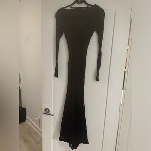 Lace Bardot full length dress